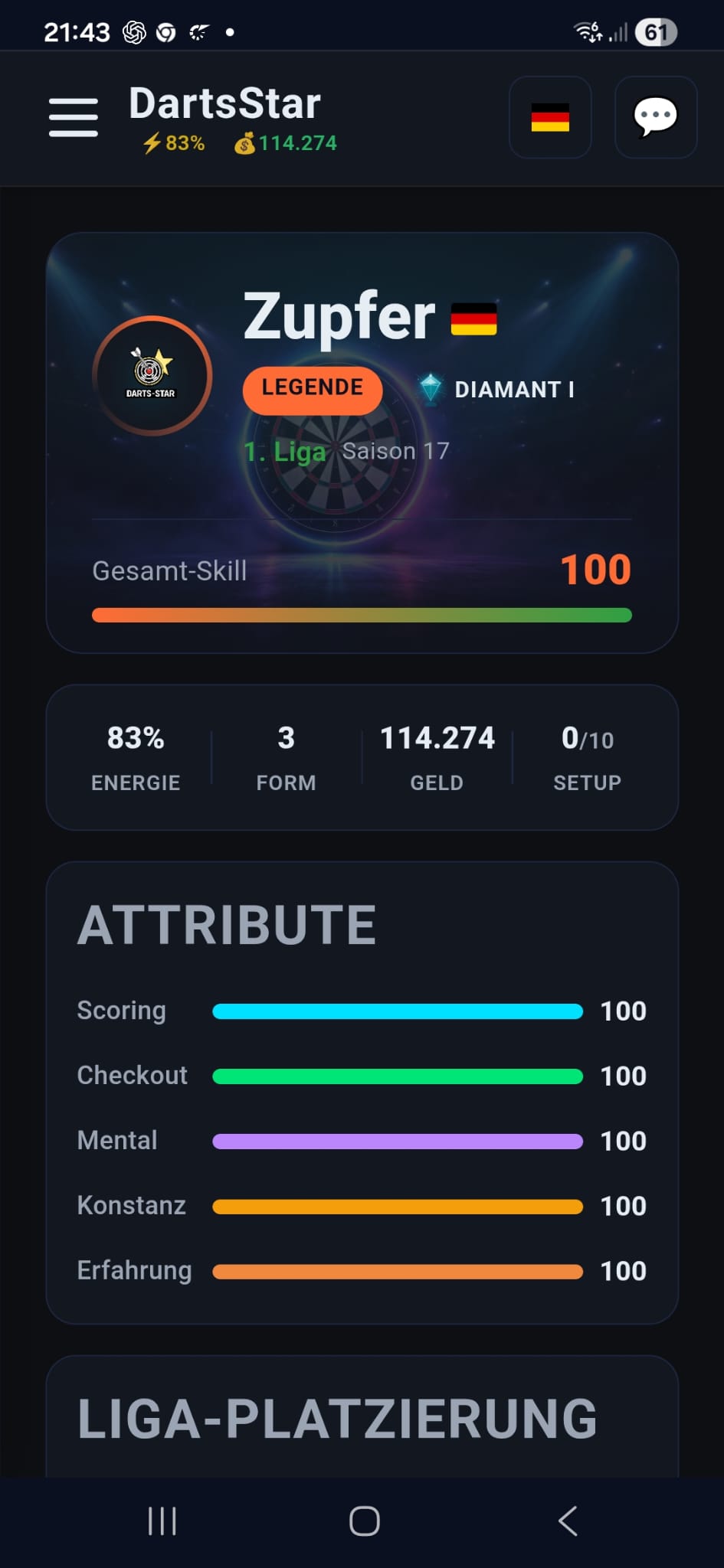 DartsStar App Screenshot